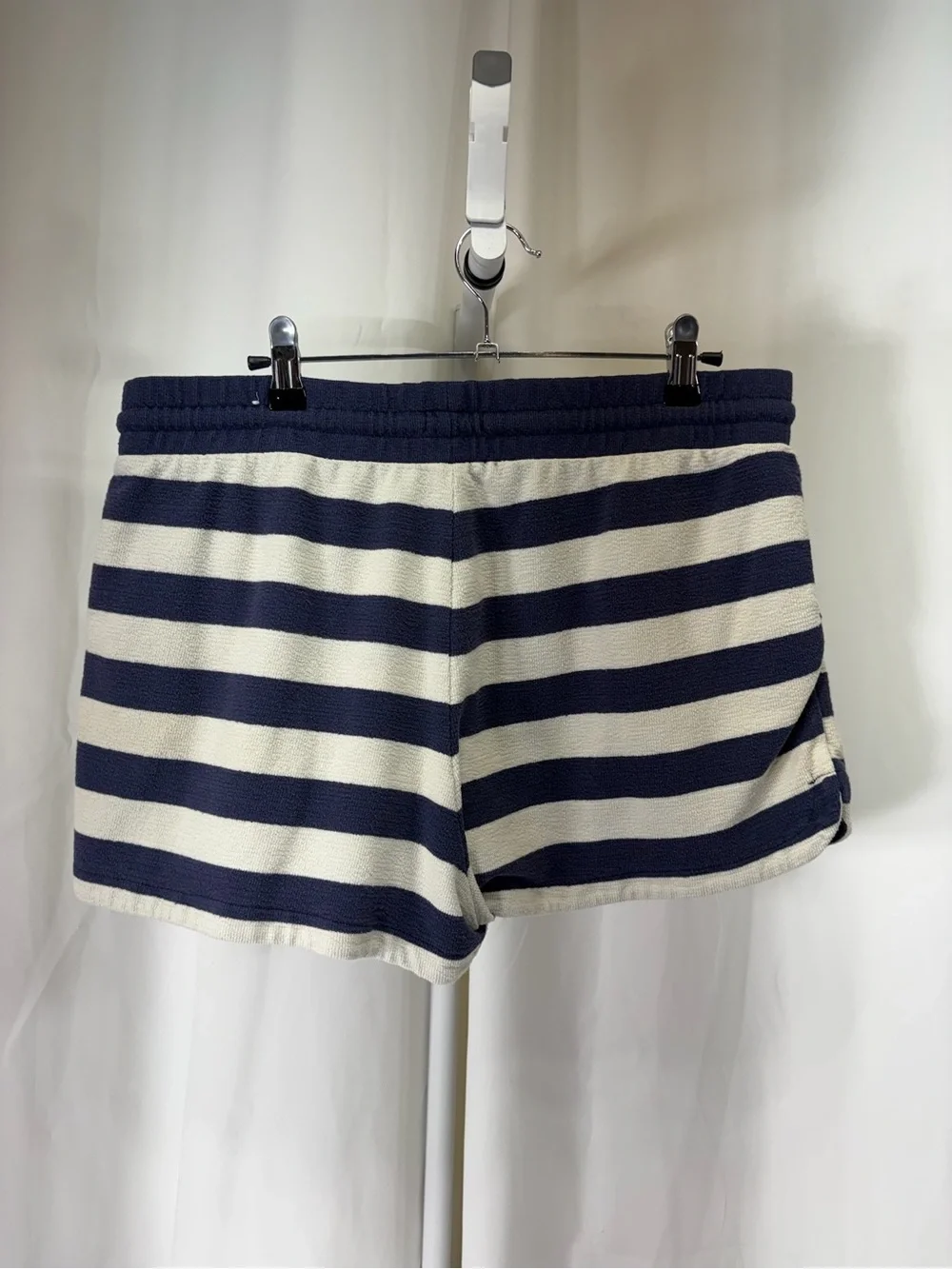 Maurices Navy & White Striped Knit Drawstring Athletic Shorts 3129
